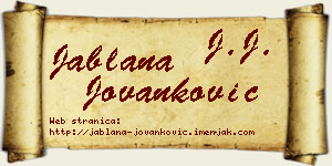 Jablana Jovanković vizit kartica